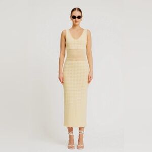 Torn by Ronny Kobo Mindy Sleeveless Knit Maxi Dress, Lemon Butter